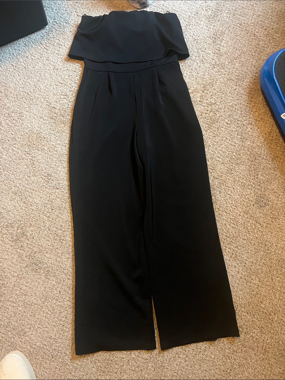 Express Black Strapless Wide-Leg Jumpsuit